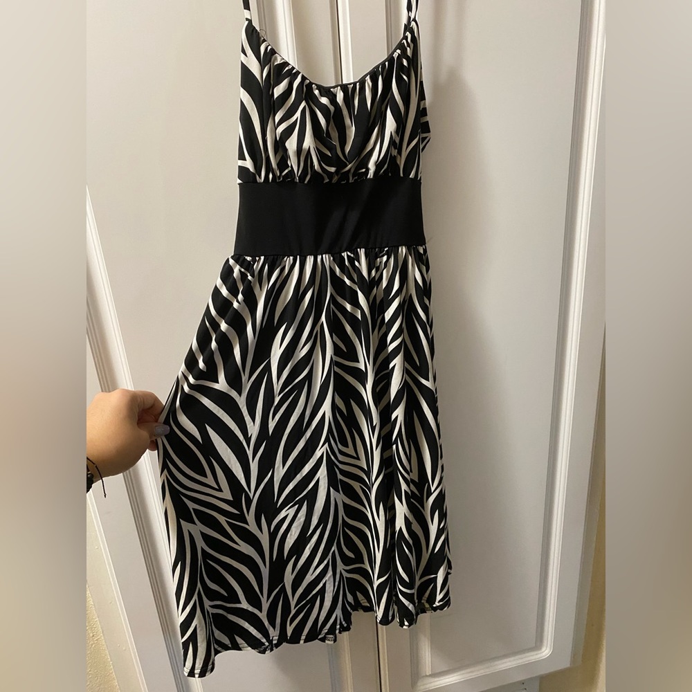 Black and white zebra dress
